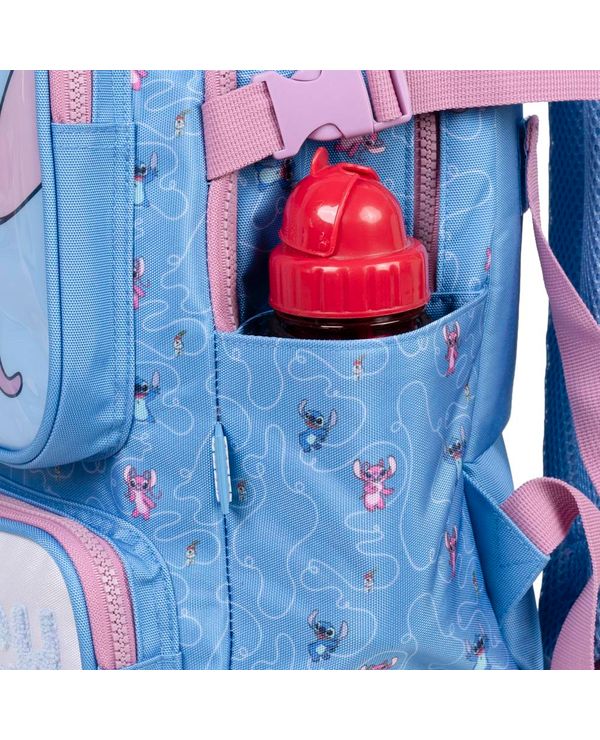Kit Escolar Lilo & Stitch com Mochila de Rodinhas + Lancheira + Estojo Infantil