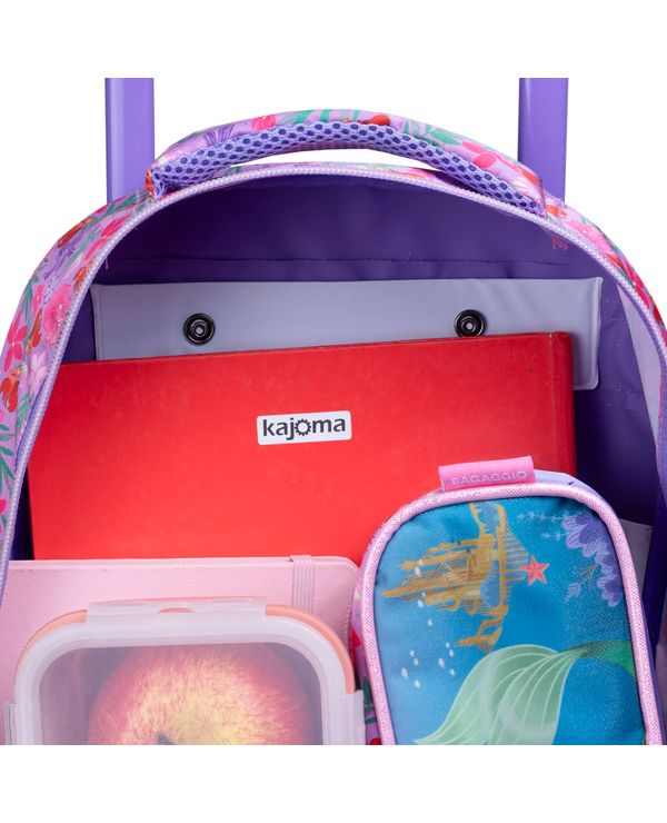 Kit Escolar Ariel e Linguado com Mochila de Rodinha + Lancheira Térmica + Estojo Infantil