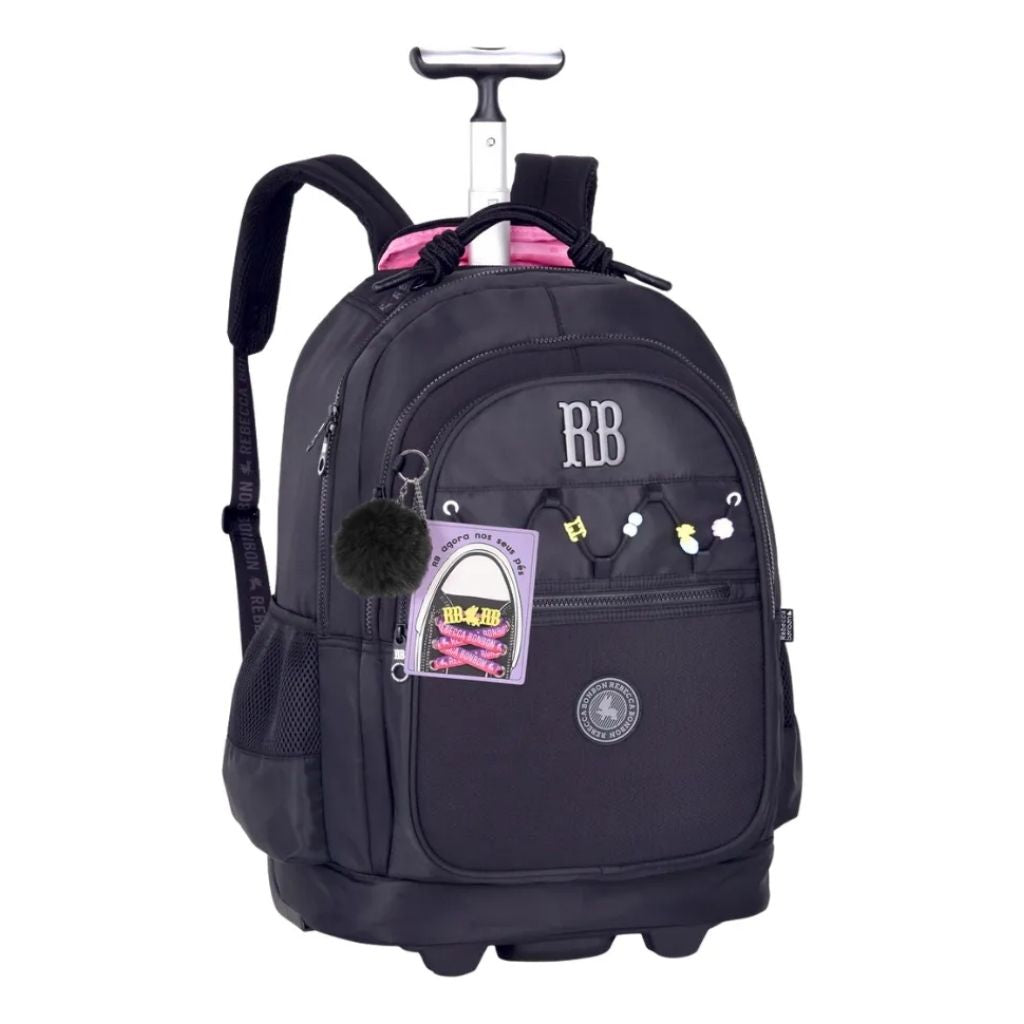 Kit Escolar Rb Rebecca Bonbon 2026 com Mochila de Rodinhas + Lancheira Térmica + Estojo Infantil