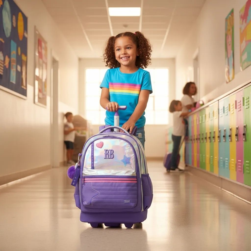 Kit Escolar Rb Rebecca Bonbon 2026 com Mochila de Rodinhas + Lancheira Térmica + Estojo Infantil