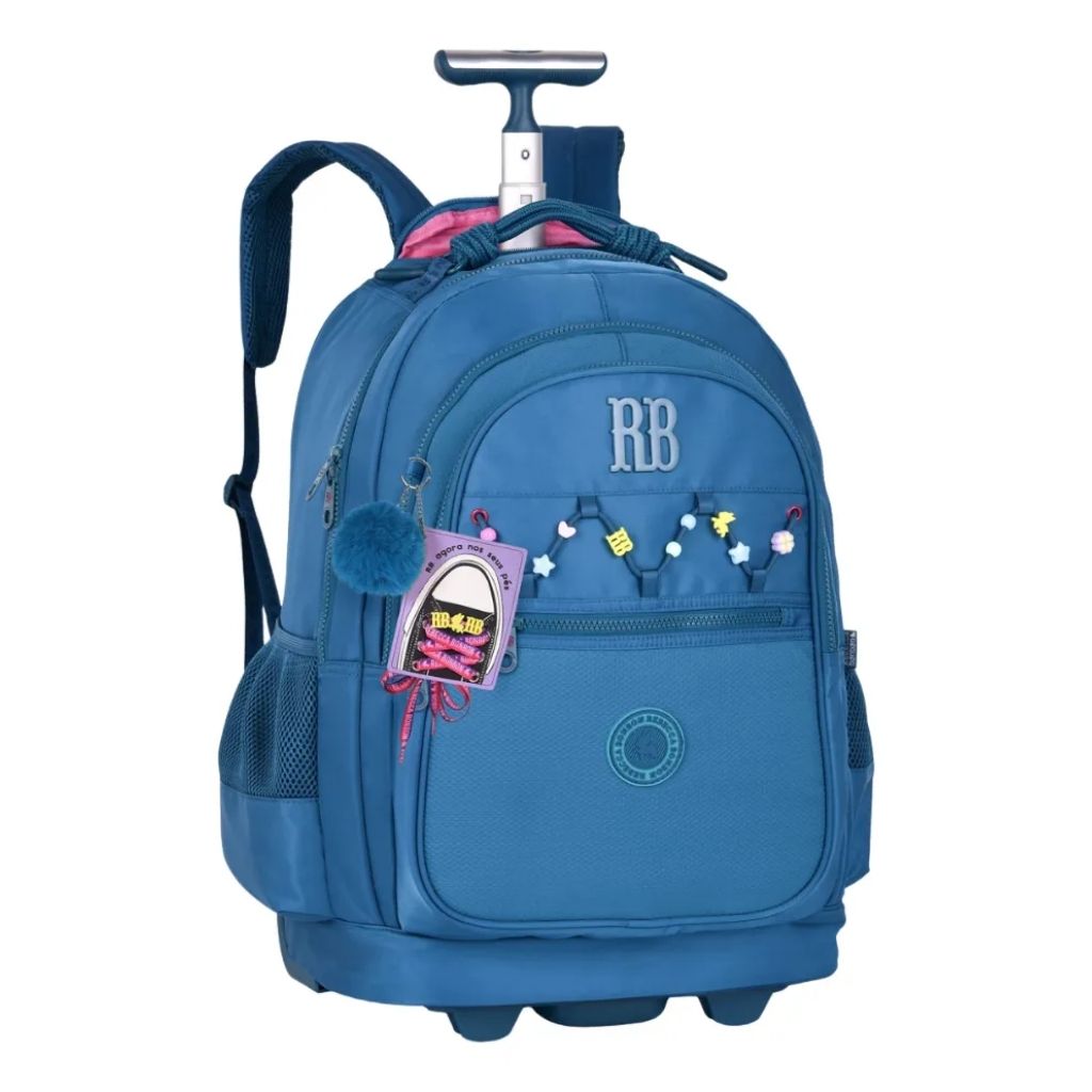 Kit Escolar Rb Rebecca Bonbon 2026 com Mochila de Rodinhas + Lancheira Térmica + Estojo Infantil