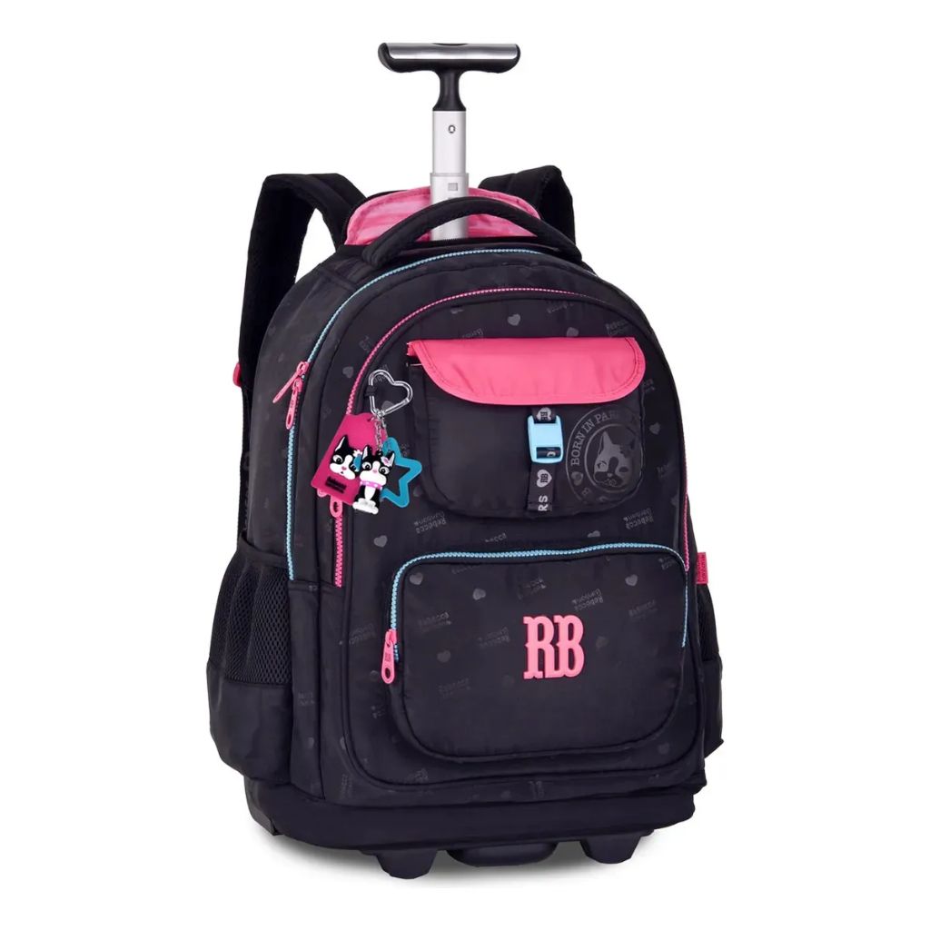 Kit Escolar Rb Rebecca Bonbon Lovers Paris 2026 com Mochila de Rodinhas + Lancheira Térmica + Estojo Infantil