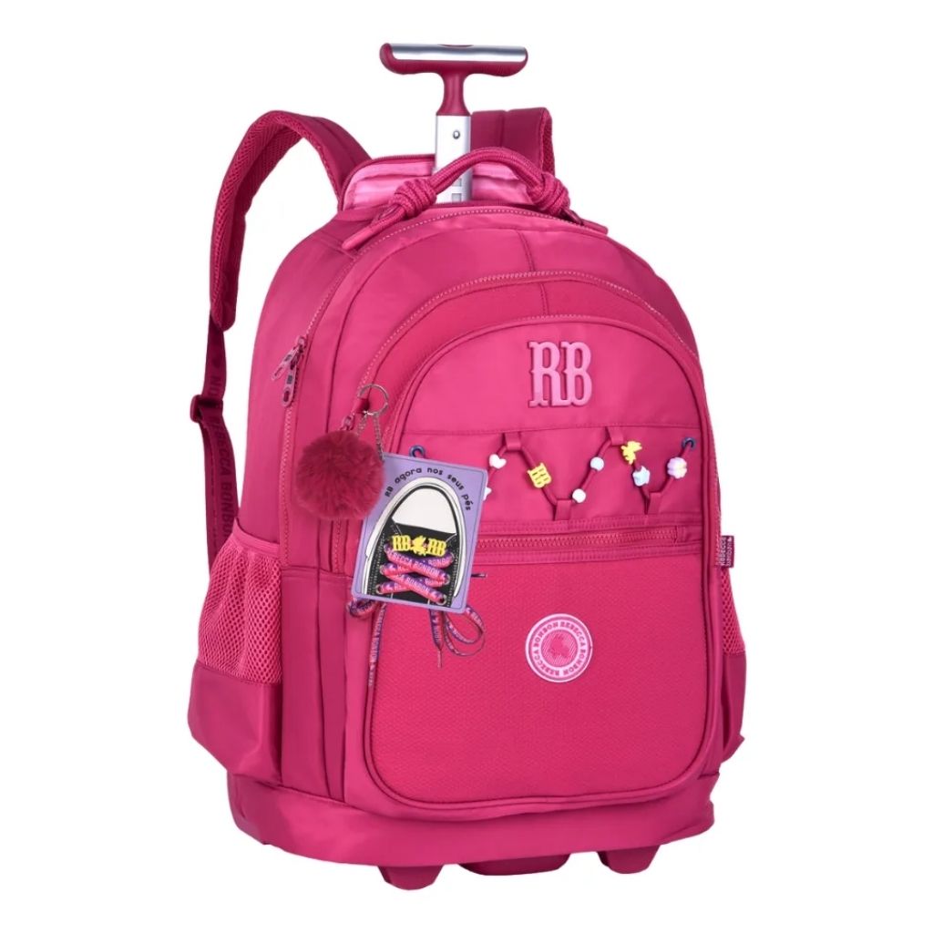 Kit Escolar Rb Rebecca Bonbon 2026 com Mochila de Rodinhas + Lancheira Térmica + Estojo Infantil