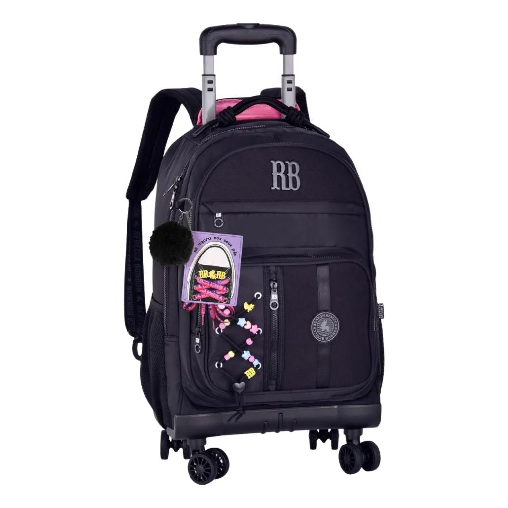 Kit Escolar Rb Rebecca Bonbon 2026 com Mochila de Rodinhas + Lancheira Térmica + Estojo Infantil
