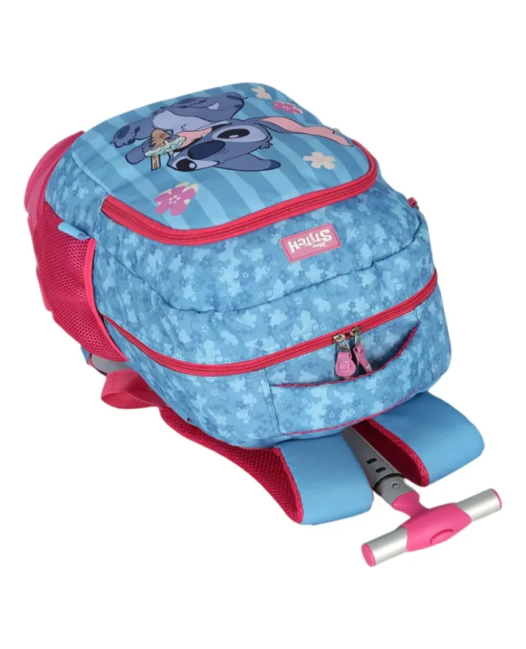Kit Escolar Lilo & Stitch com Mochila de Rodinhas + Lancheira + Estojo Infantil