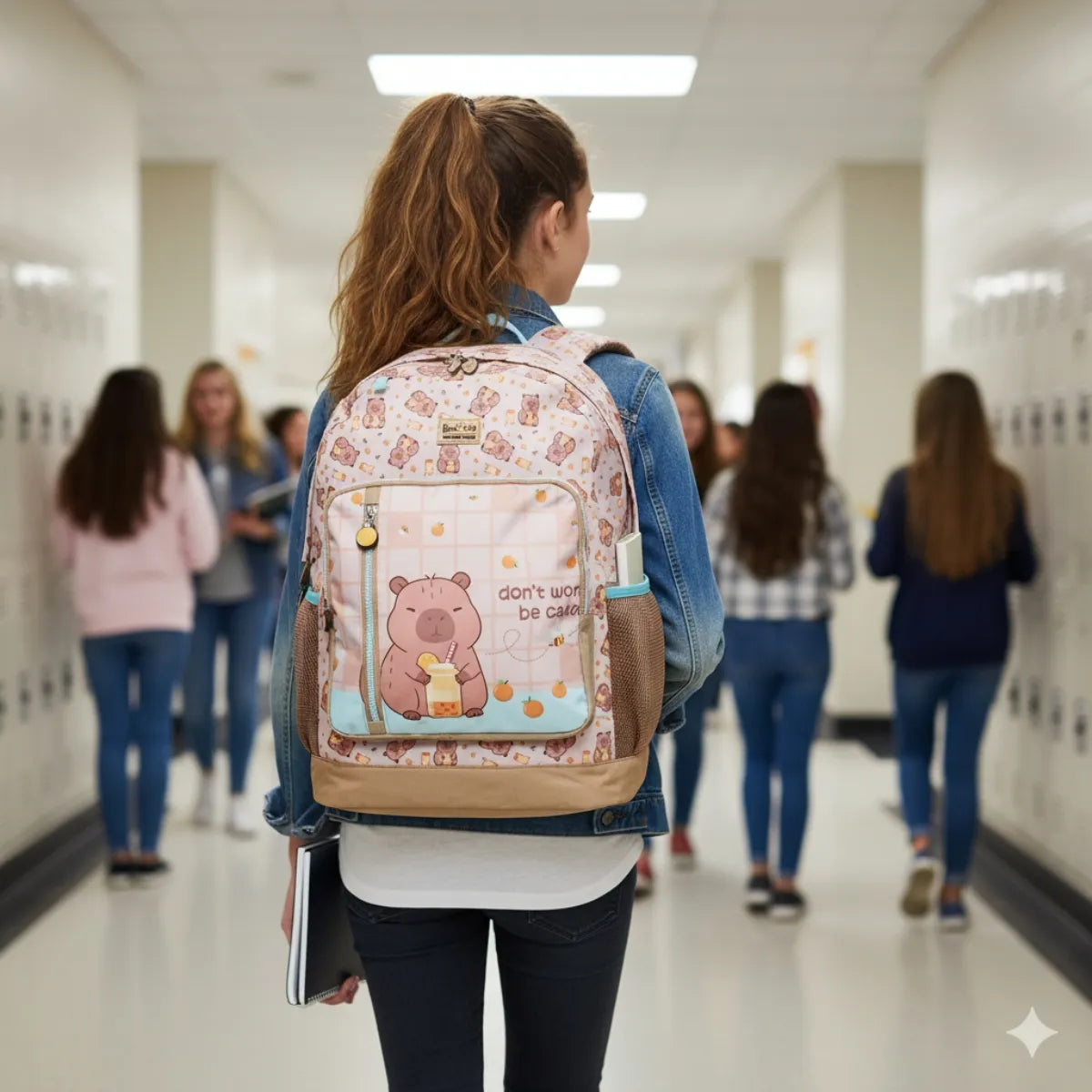 Kit Escolar Capivara Fashion com Mochila + Lancheira + Estojo Box