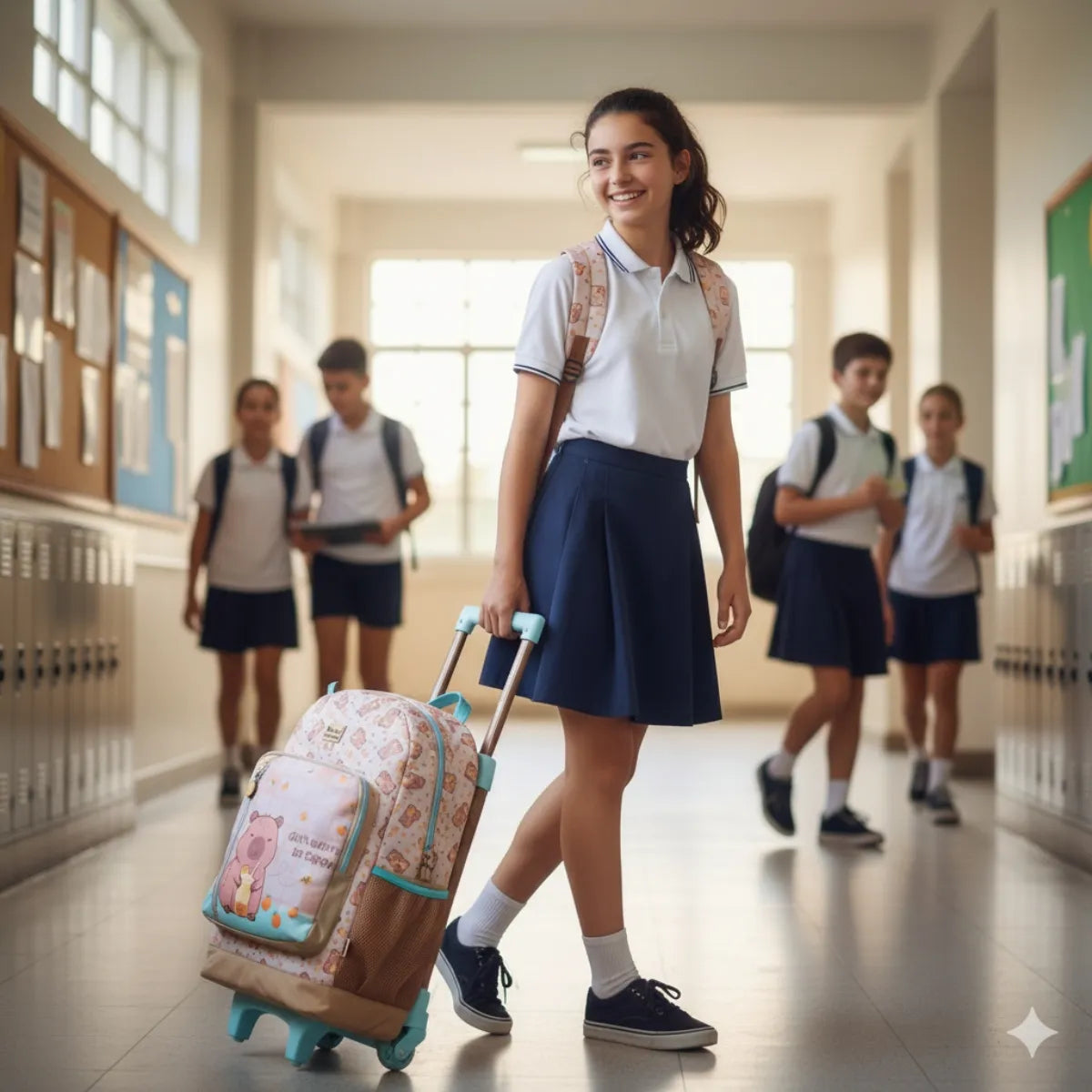 Kit Escolar Capivara Fashion com Mochila + Lancheira + Estojo Box