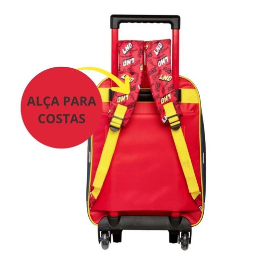 Kit Mochila com Rodinha Carros Relâmpago McQueen
