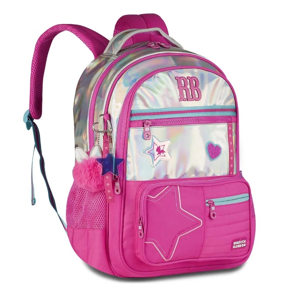Kit Escolar Rb Rebecca Bonbon 2026 com Mochila + Lancheira Térmica + Estojo Infantil