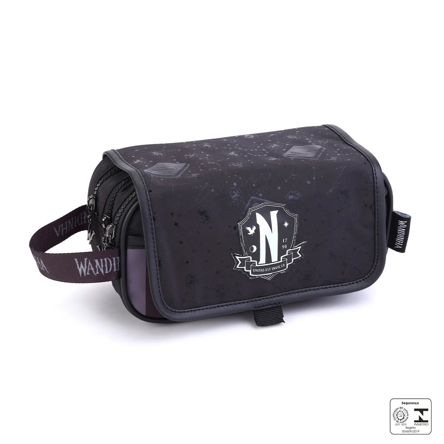 Kit Escolar Wandinha com Mochila + Lancheira Térmica + Estojo Infantil