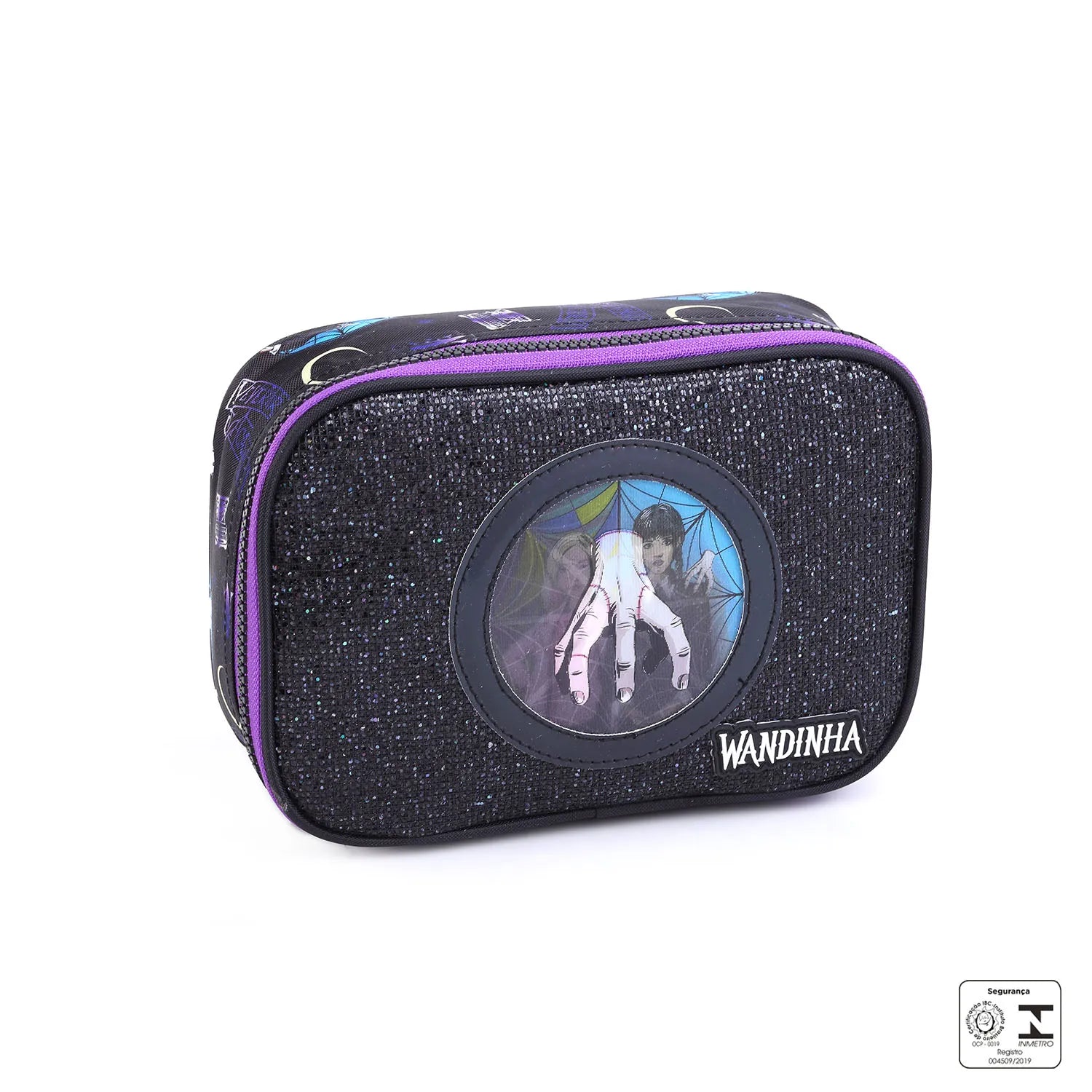 Kit Escolar Wandinha com Mochila + Lancheira Térmica + Estojo Infantil