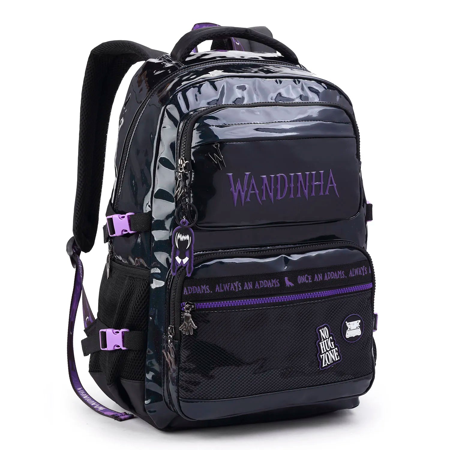 Kit Escolar Wandinha com Mochila + Lancheira Térmica + Estojo Infantil