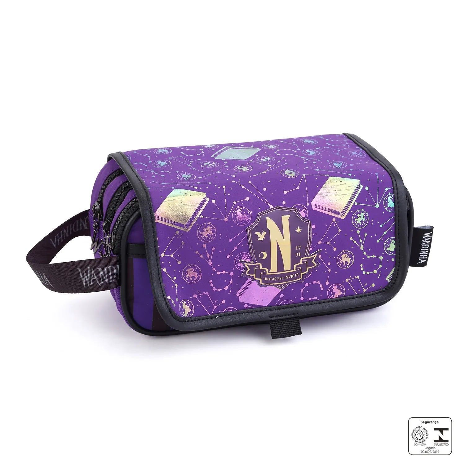 Kit Escolar Wandinha com Mochila + Lancheira Térmica + Estojo Infantil