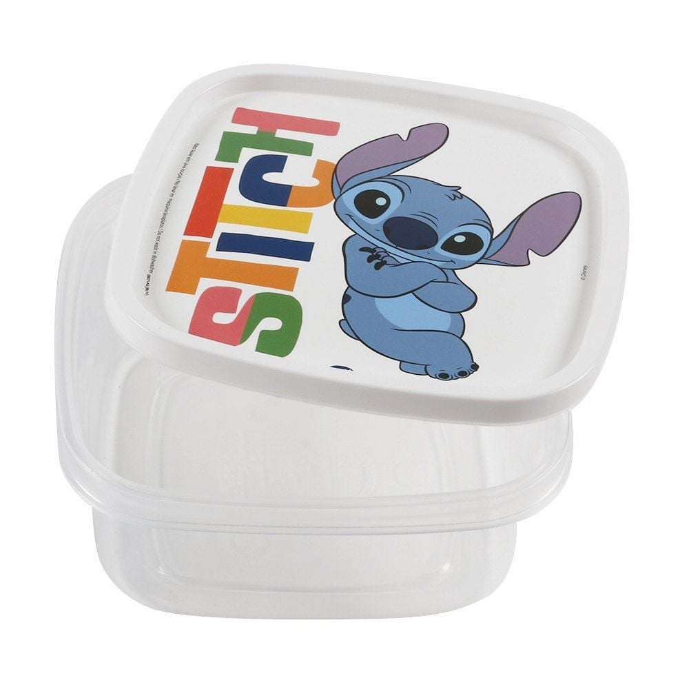 Pote Quadrado Decorado Stitch Plasútil 1,1 Litros