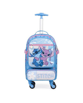 Kit Escolar Lilo & Stitch com Mochila de Rodinhas + Lancheira + Estojo Infantil