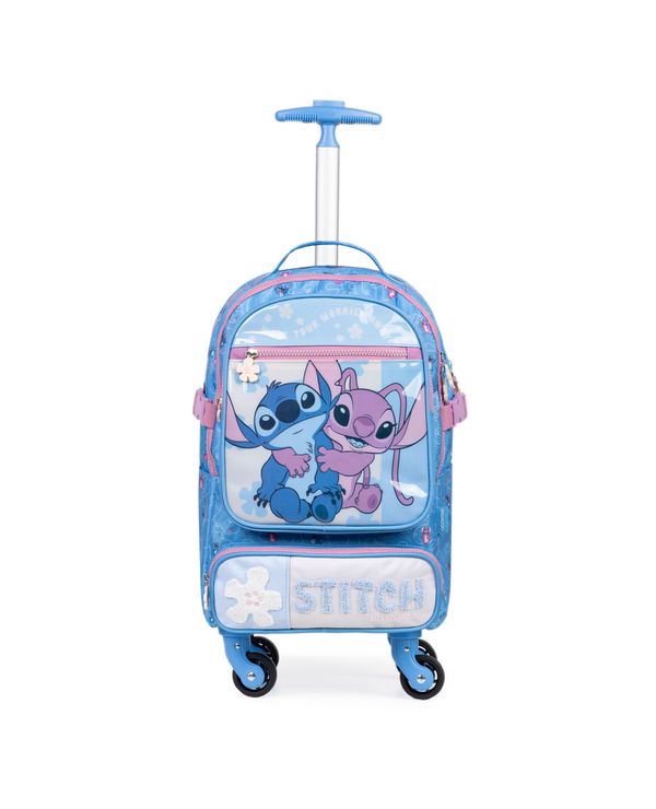 Kit Escolar Lilo & Stitch com Mochila de Rodinhas + Lancheira + Estojo Infantil