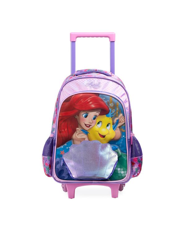 Kit Escolar Ariel e Linguado com Mochila de Rodinha + Lancheira Térmica + Estojo Infantil