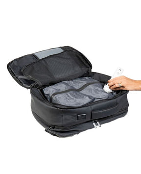 Kit de Mochila de Viagem Attack Preta e Bomba de Sucção Elétrica Portátil