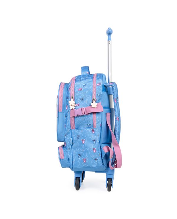 Kit Escolar Lilo & Stitch com Mochila de Rodinhas + Lancheira + Estojo Infantil