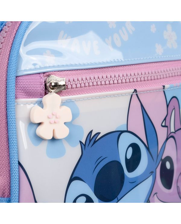 Kit Escolar Lilo & Stitch com Mochila de Rodinhas + Lancheira + Estojo Infantil