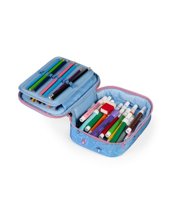 Kit Escolar Lilo & Stitch com Mochila de Rodinhas + Lancheira + Estojo Infantil
