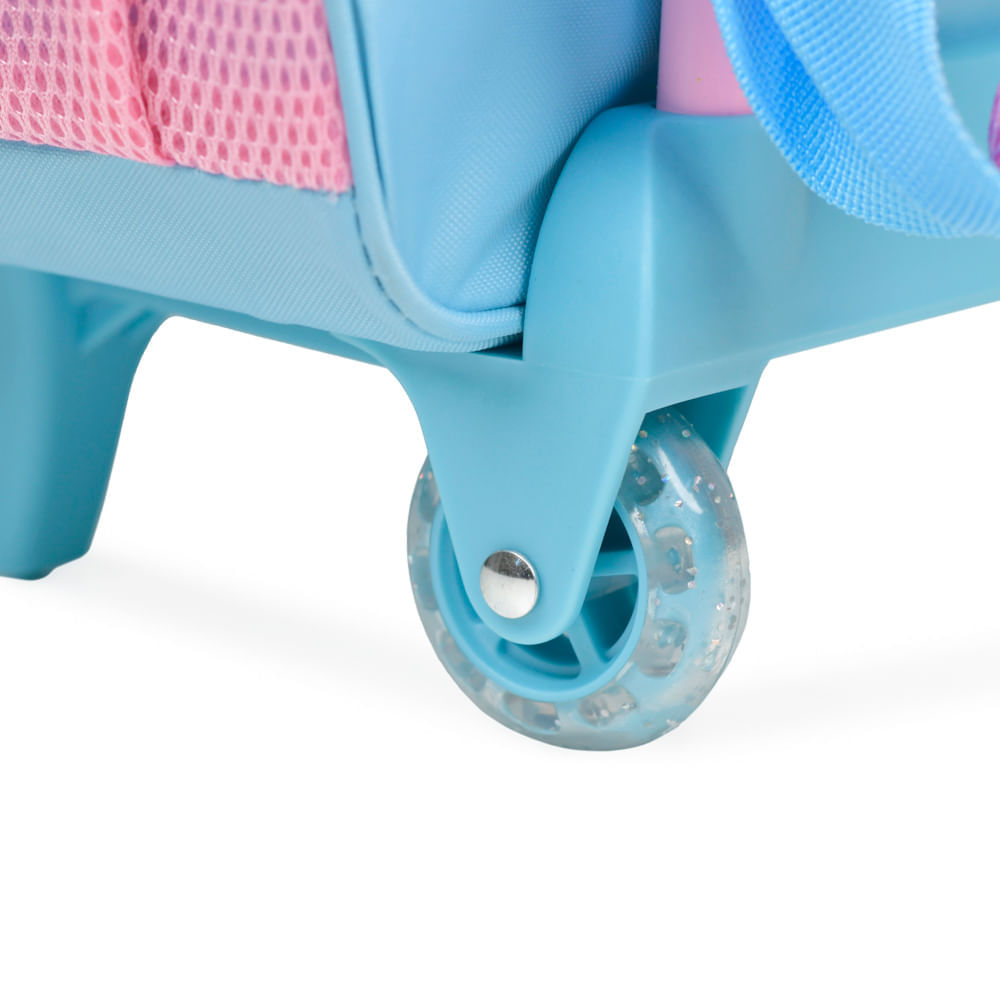 Kit Mochila de Rodinha, Lancheira Térmica e Estojo Escolar Feminino