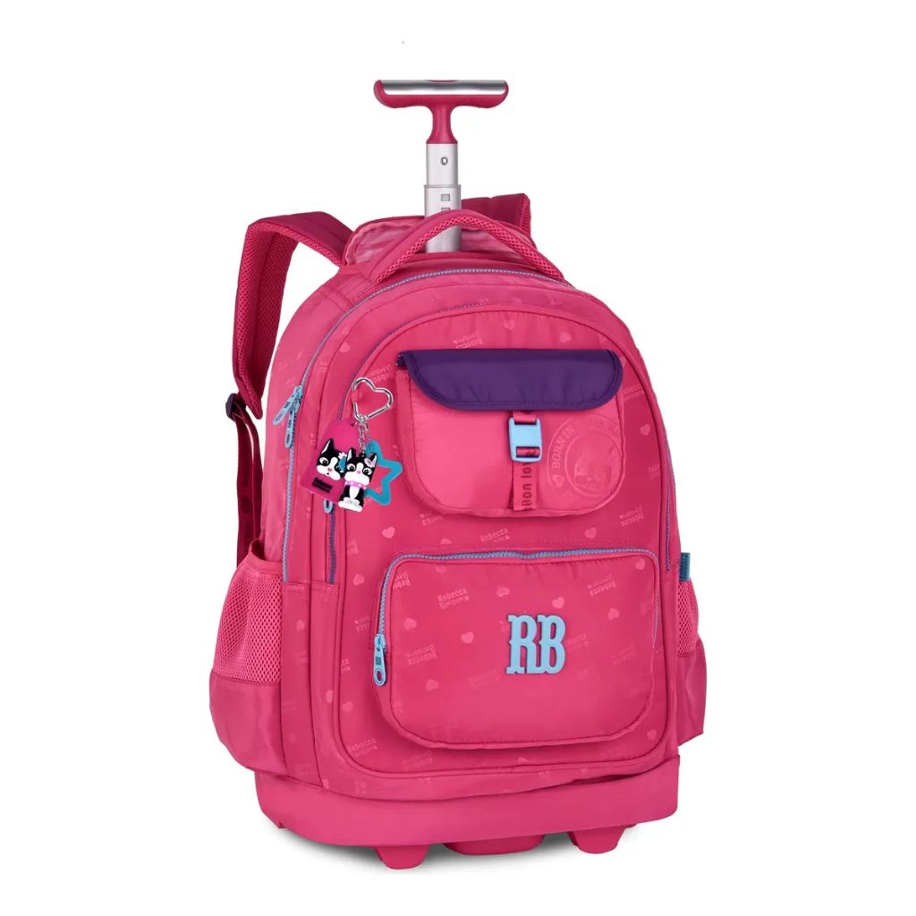 Kit Escolar Rb Rebecca Bonbon Lovers Paris 2026 com Mochila de Rodinhas + Lancheira Térmica + Estojo Infantil
