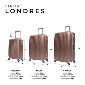 Conjunto de Malas P M G para Viagem Londres