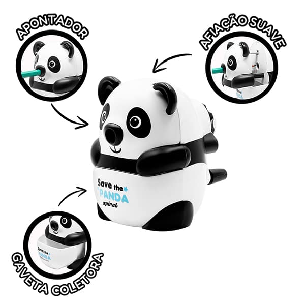 Apontador de Mesa Manual Panda Spiral