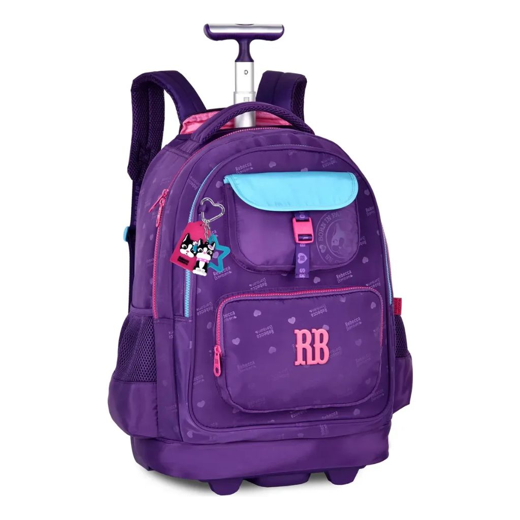 Kit Escolar Rb Rebecca Bonbon Lovers Paris 2026 com Mochila de Rodinhas + Lancheira Térmica + Estojo Infantil
