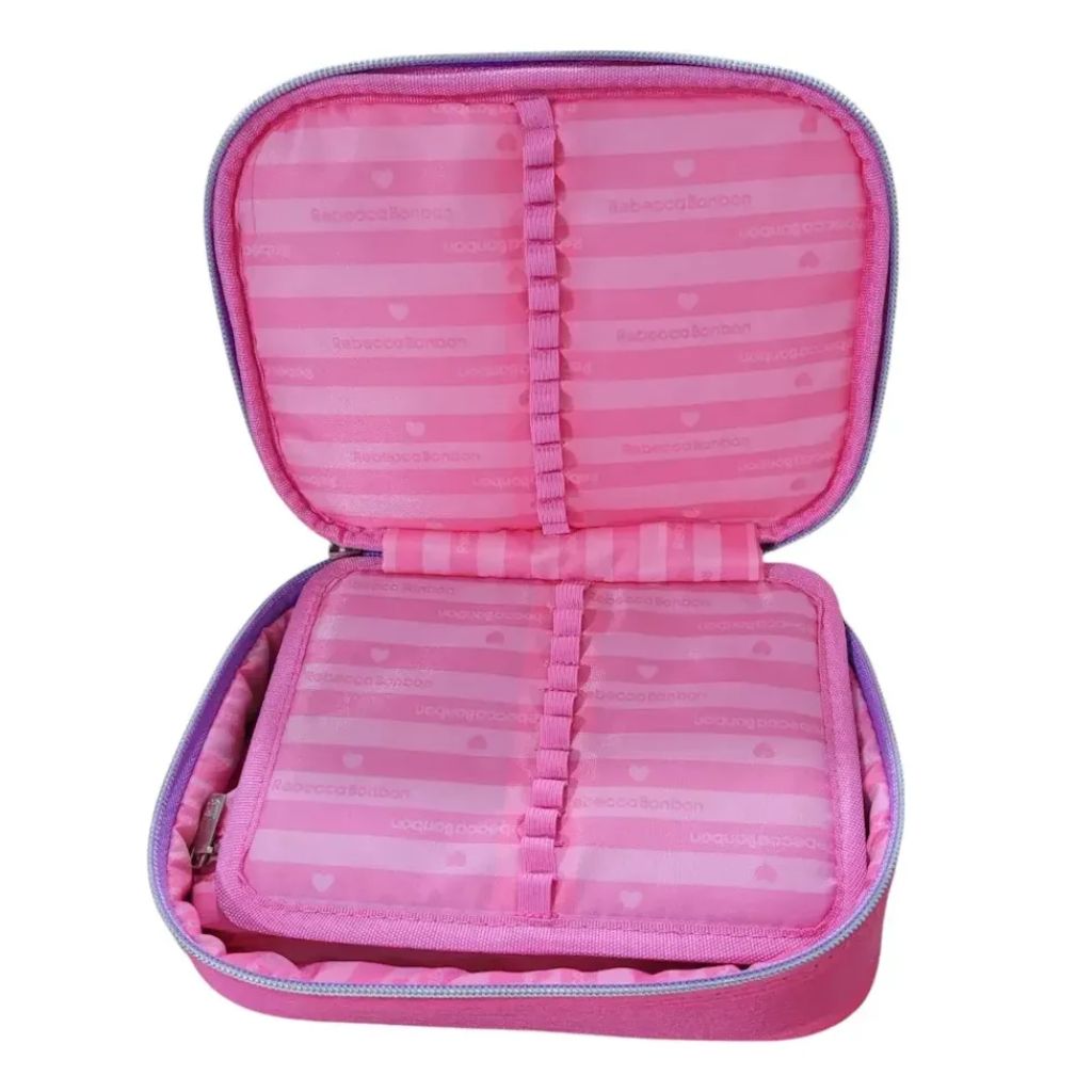 Kit Escolar Rb Rebecca Bonbon Lovers Paris 2026 com Mochila de Rodinhas + Lancheira Térmica + Estojo Infantil