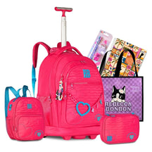 Kit Escolar Rb Rebecca Bonbon 2026 com Mochila de Rodinhas + Lancheira Térmica + Estojo Infantil
