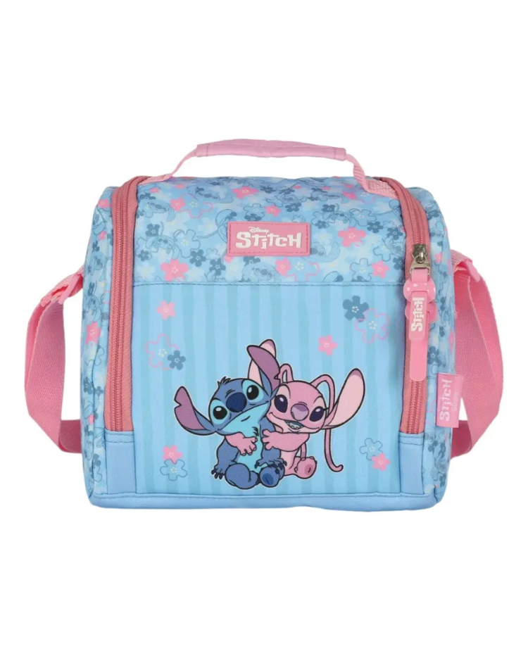 Kit Escolar Lilo & Stitch com Mochila de Rodinhas + Lancheira + Estojo Infantil