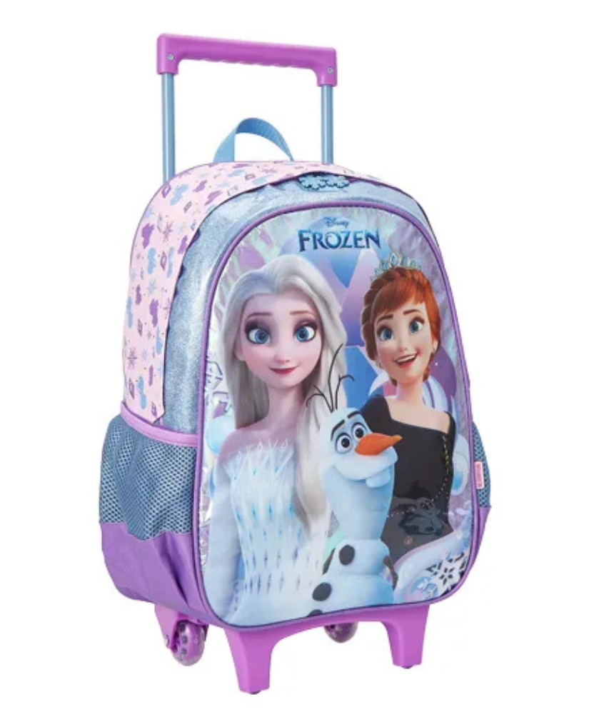 Kit Escolar Mochila de Rodinha + Lancheira Térmica + Estojo Infantil Frozen