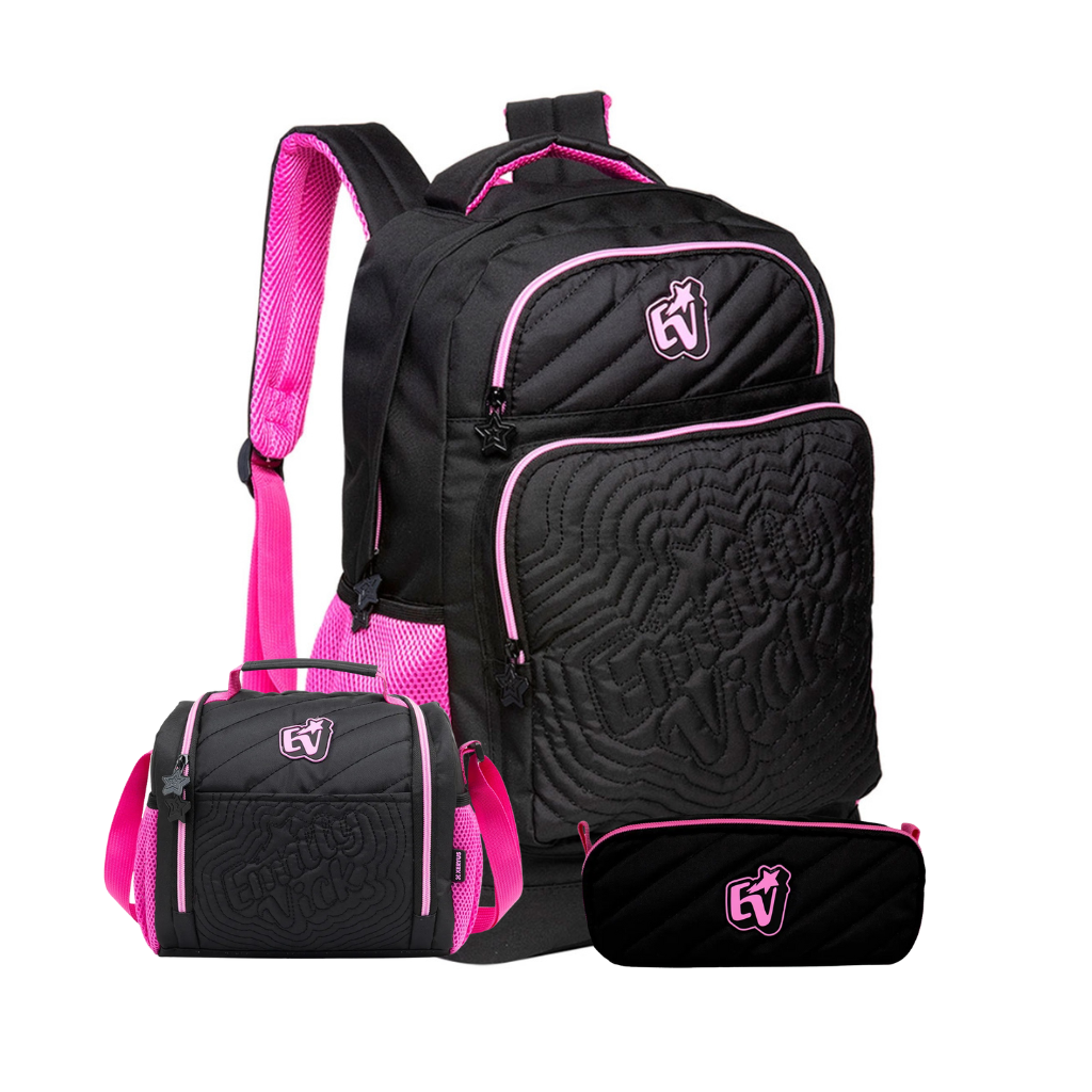 Kit Escolar Emilly Vick 2026 com Mochila + Lancheira Térmica + Estojo Infantil