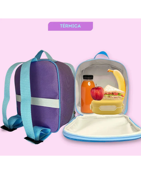 Kit Escolar Lilo & Stitch com Mochila de Rodinhas + Lancheira + Estojo Infantil