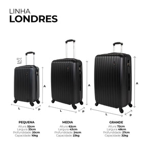 Conjunto de Malas P M G para Viagem Londres