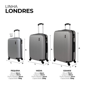 Conjunto de Malas P M G para Viagem Londres