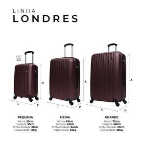 Conjunto de Malas P M G para Viagem Londres