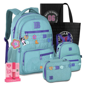 Kit Escolar Rb Rebecca Bonbon 2026 com Mochila + Lancheira Térmica + Estojo Infantil