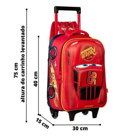 Kit Mochila com Rodinha Carros Relâmpago McQueen