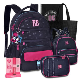 Kit Escolar Rb Rebecca Bonbon 2026 com Mochila + Lancheira Térmica + Estojo Infantil