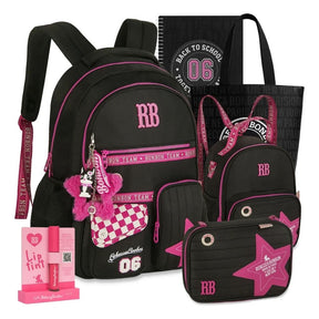 Kit Escolar Rb Rebecca Bonbon 2026 com Mochila + Lancheira Térmica + Estojo Infantil