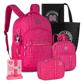 Kit Escolar Rb Rebecca Bonbon 2026 com Mochila + Lancheira Térmica + Estojo Infantil