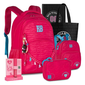 Kit Escolar Rb Rebecca Bonbon 2026 com Mochila + Lancheira Térmica + Estojo Infantil