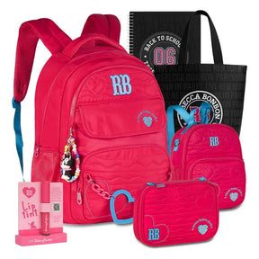 Kit Escolar Rb Rebecca Bonbon 2026 com Mochila + Lancheira Térmica + Estojo Infantil