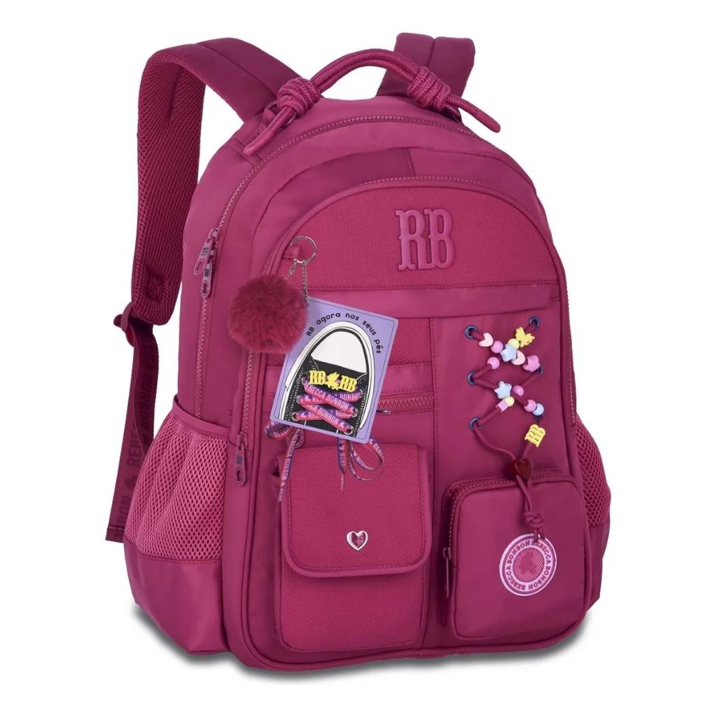 Kit Escolar Rb Rebecca Bonbon 2026 com Mochila + Lancheira Térmica + Estojo Infantil
