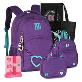 Kit Escolar Rb Rebecca Bonbon 2026 com Mochila + Lancheira Térmica + Estojo Infantil