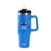 Copo Térmico Com Alça E Canudo Stitch Disney 900 Ml