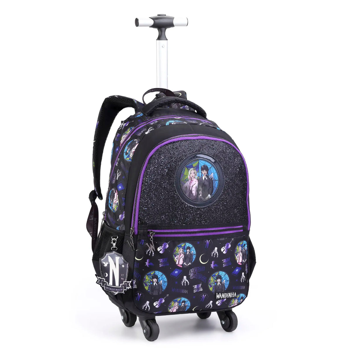 Kit Escolar Wandinha com Mochila + Lancheira Térmica + Estojo Infantil